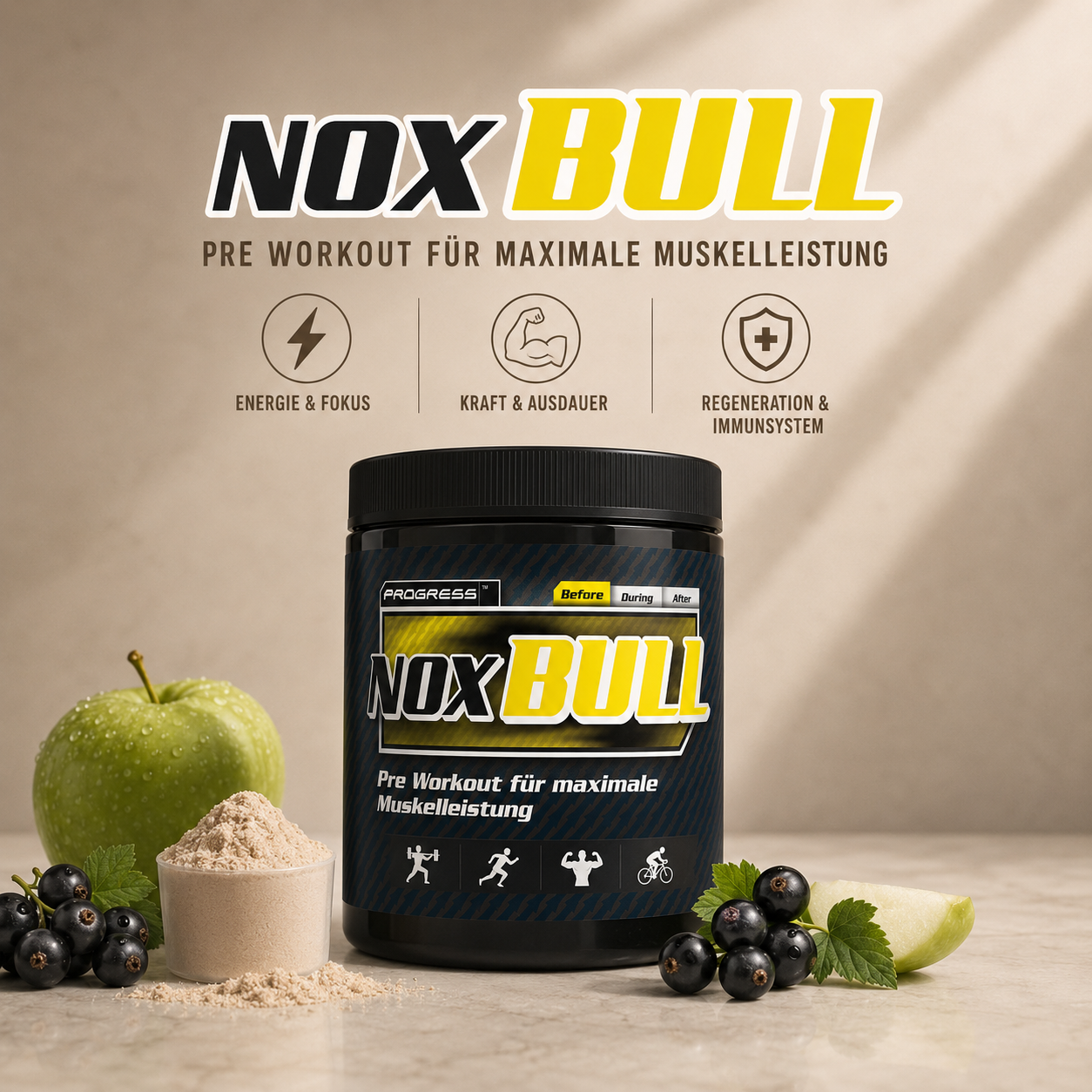 Pre Workout Kraft-Trio - NoxBull | vegan