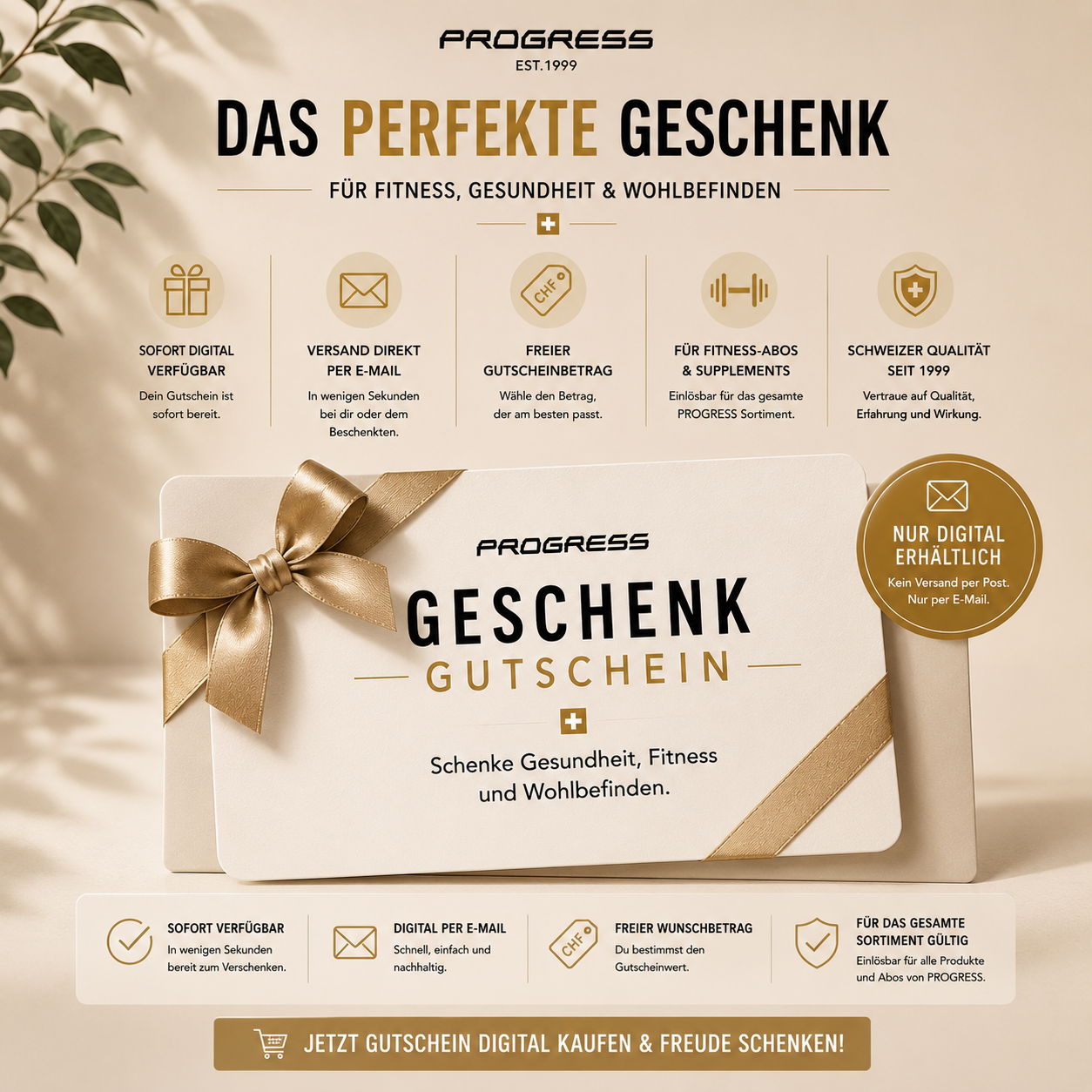 Geschenkgutschein | Fitness-Abo & Supplements verschenken